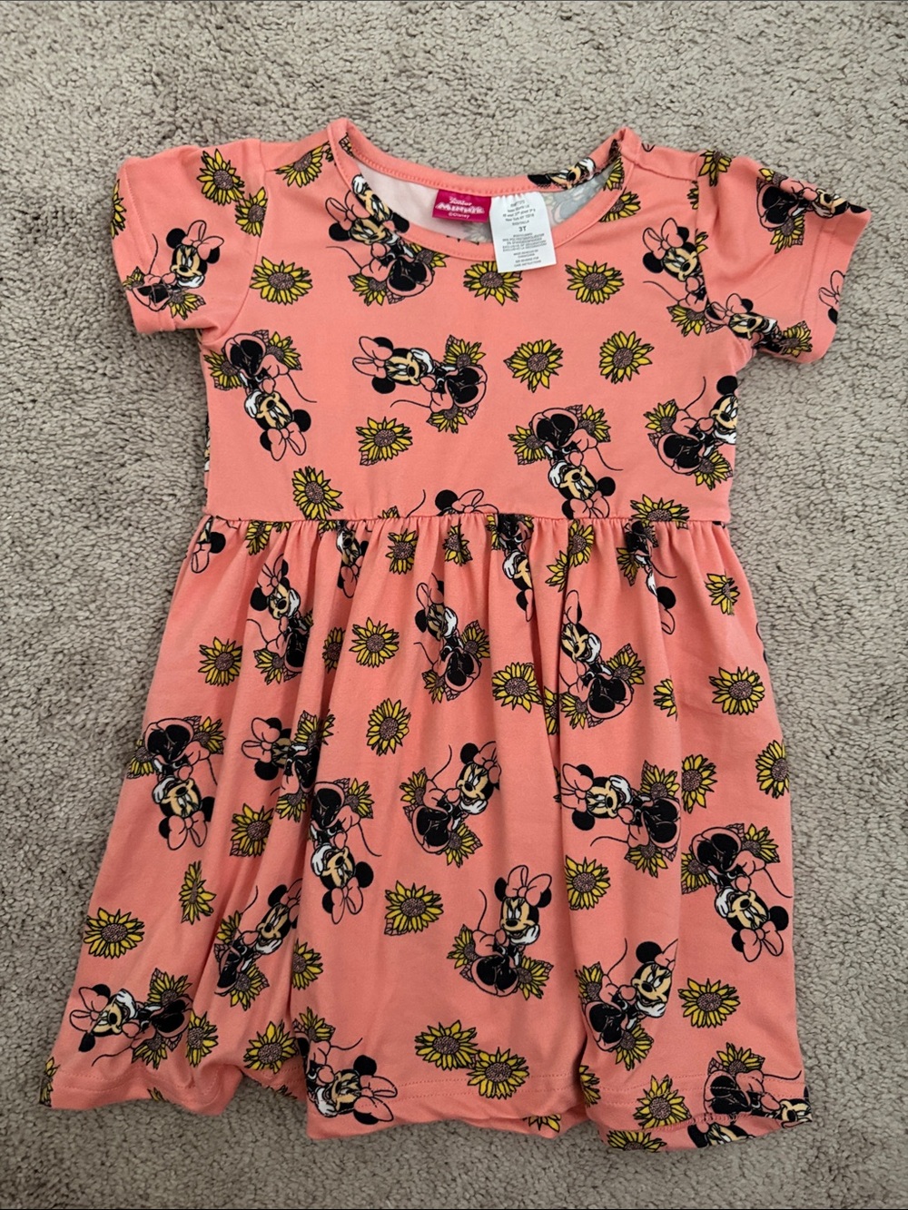 Disney Minnie Mouse Sunflower Short Sleeve Dress